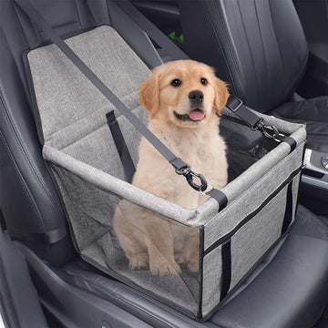 Pet Car Booster Seat Travel Carrier Cage, Oxford Breathable Folding Soft Washable Travel Bags for Dogs Cats or Other Small Pet