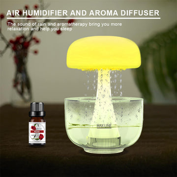 Rain Cloud Humidifier Water Drip, App Control Snuggling Cloud Diffuser with 5 Essential Oils, 7 Changing Colors Night Lights, Mushroom Humidifier for Sleeping Relaxing Mood Rain Drop Sound, White Jellofish aroma therapy google amazon bestseller 