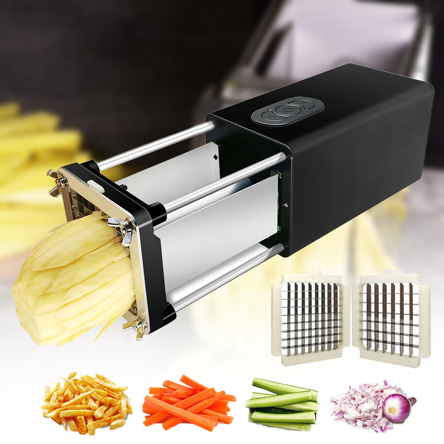 Electric French Fry Cutter, French fry cutter stainless steel with 1/2 & 3/8 Inch blade, french fries cutter for Restaurants & Home Kitchen,use for Potatoes Carrots Cucumbers