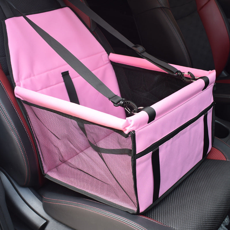 Pet Car Booster Seat Travel Carrier Cage, Oxford Breathable Folding Soft Washable Travel Bags for Dogs Cats or Other Small Pet