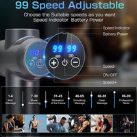 Massage Gun, Massage Gun with 99 Speeds, 10 mm Deep Muscle Massager, Electric Hand Massager with 6 Massage Heads and LED Touchscreen for Muscle Relaxation Google