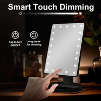 Lighted Makeup Vanity Mirror with LED Lights, Rechargeable Lithium Battery Light Up Mirror, 10X Magnification Touch Screen, 360° Rotation Portable Tabletop Cosmetic illuminated Mirror google social media influencer instagram facebook google tiktok