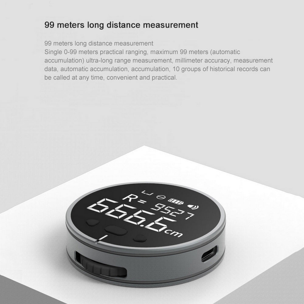 Digital Tape Measure Rechargeable Small Smart Long Distance Rolling Measuring Tool for Flat Curved Diameter Odd Shape High Precision