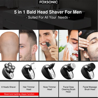 Multifunctional Electric Head Shaver Rechargeable