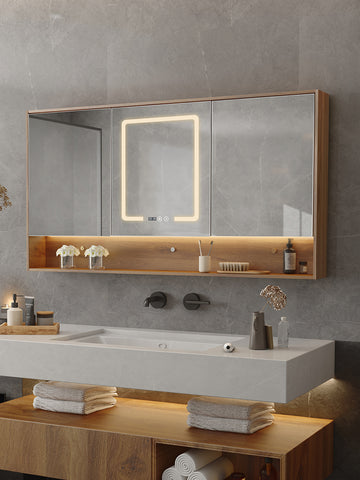 Licht Luxus Smart Bad Sensor Spiegels chrank Toilette Wand Smart Spiegel Aufbewahrung spiegel Box Anti-Fog Spiegels chrank Light Luxury Smart Bathroom Sensor Mirror Cabinet Toilet Wall Smart Mirror Storage Mirror Box Anti-Fog Mirror Cabinet  Armadietto a specchio con sensore per bagno intelligente di lusso leggero Armadietto a specchio antiappannamento per WC a parete con specchio intelligente google amazon bestseller