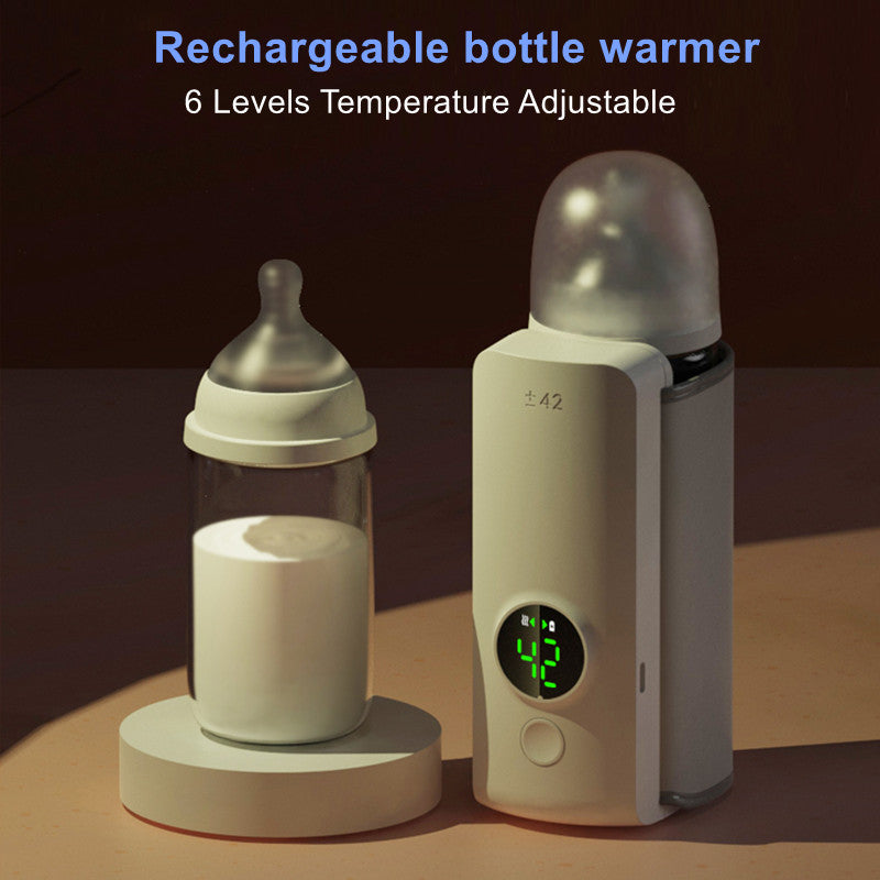 Portable Wireless Baby Bottle Warmer Rechargeable USB Milk Warmer with Temperature Control