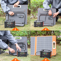 Techsify Foldable Solar Panel 60W Outdoor Solar Panel for Explorer 240/500/1000 Portable Power Station, Solar Generator, Solar Charger with 2 x 5V USB Ports for Camping, Car, Caravan.jpg